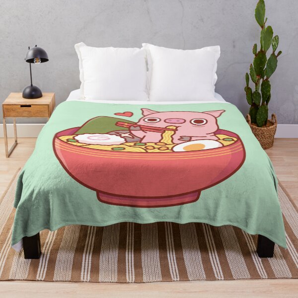 Item preview, Cute Pig Eating Ramen Noodles In Bowl designed and sold by rustydoodle.
