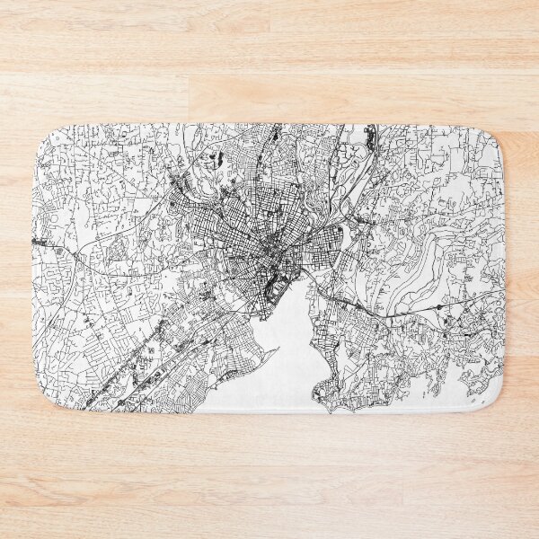 Item preview, New Haven White Map designed and sold by multiplicitymap.