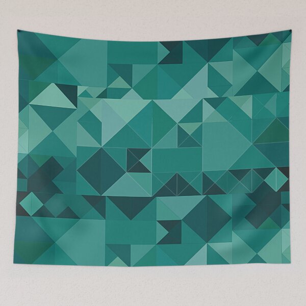 Item preview, Geometric triangles teal,cyan bright,vibrant pattern designed and sold by cutecrazytshirt.