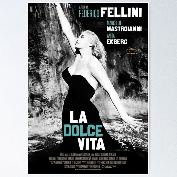 Item preview, La Dolce Vita by Federico Fellini Movie Poster designed and sold by EinsamerBaum.