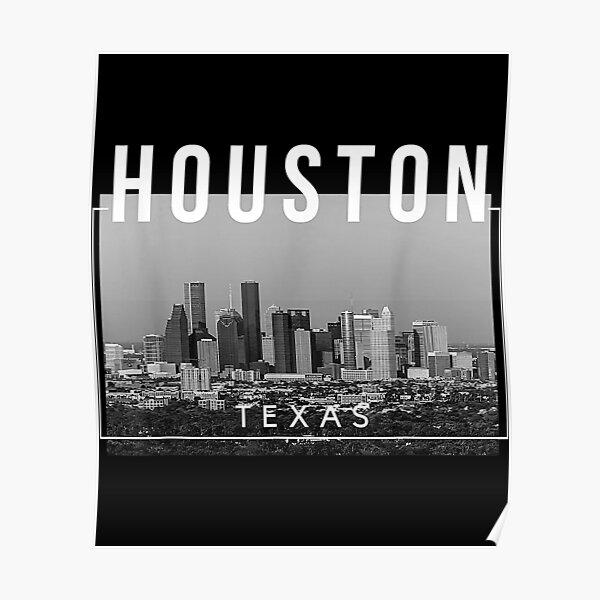 houston skyline logo Poster for Sale by CandlelightPrnt