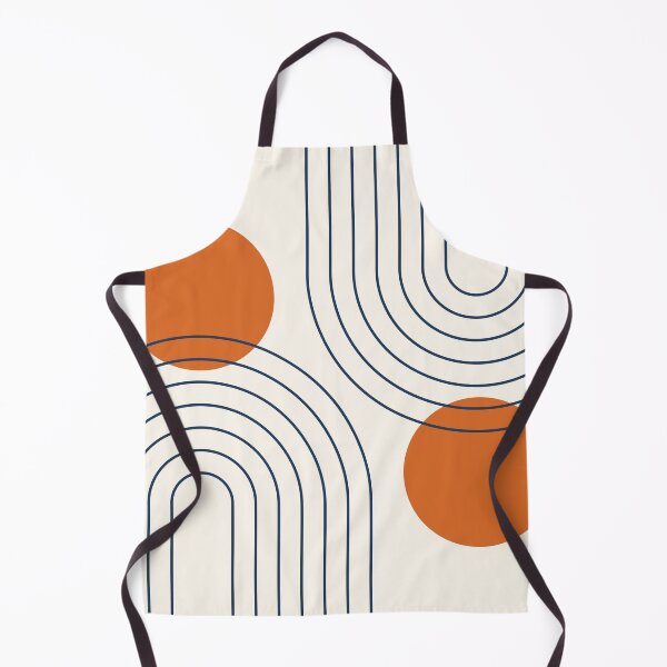 Item preview, Mid Century Modern Geometric 88 in Navy Blue and Burnt Orange (Rainbow and Sun Abstraction) designed and sold by nineFlorals.