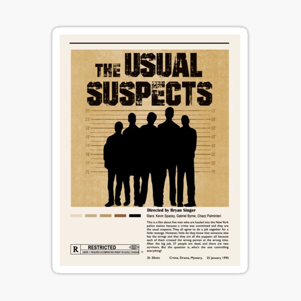 Usual Suspects Bryan Singer Movie Poster Vintage Retro 