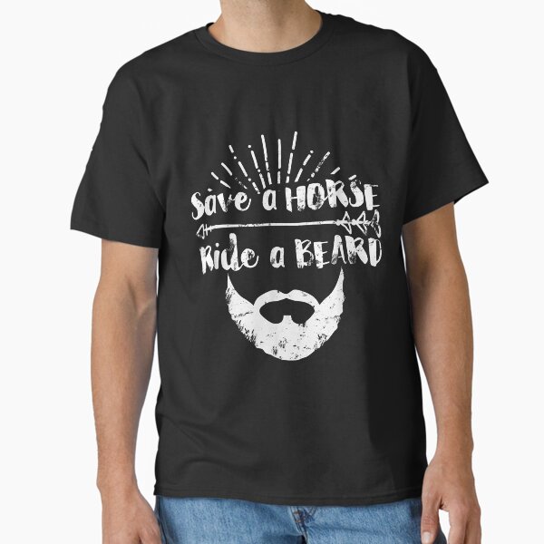 Aperçu de l'œuvre T-shirt Sauvez un cheval Ride a Beard ~ t-shirt drôle pour hommes créée et vendue par RuleCres.