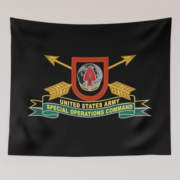 Item preview, Army - US Army Special Operations Command - DUI - New - Flash w Br - Ribbon X 300 designed and sold by Military Insignia Products.