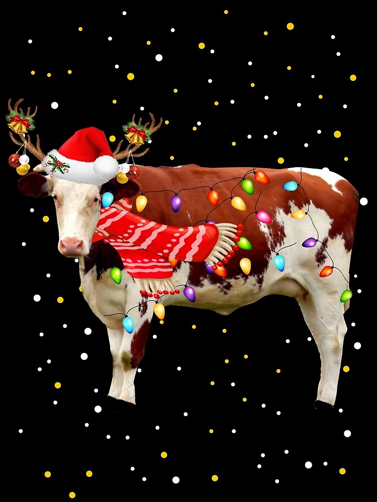 cow christmas lights