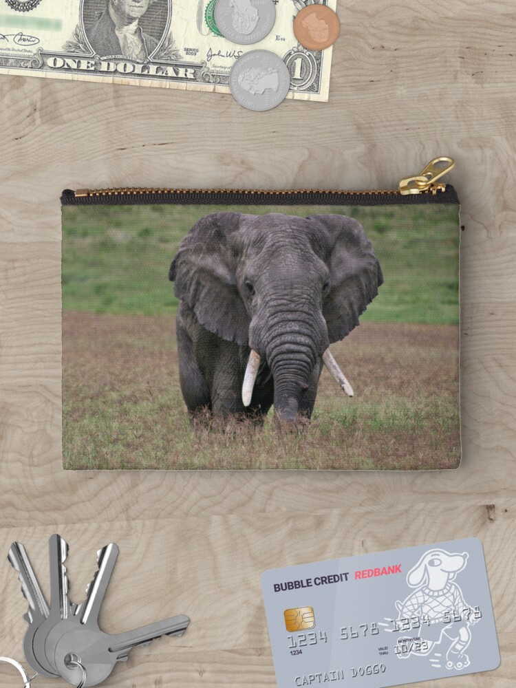 Thumbnail 3 of 4, Zipper Pouch, Elephant designed and sold by blackmamba5.