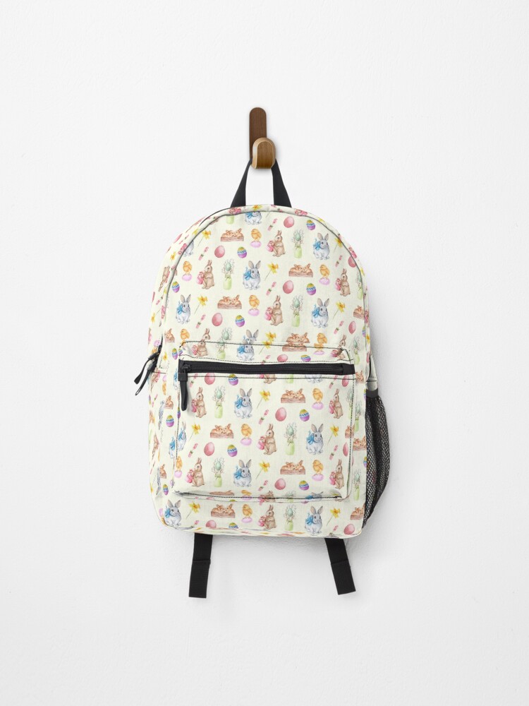 Thumbnail 1 of 3, Backpack, Watercolor Spring Easter Rabbit Pack designed and sold by DaisyPaints.
