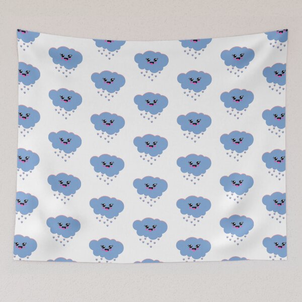 Item preview, Happy Cloud // Blue with hearts  designed and sold by Adidit.