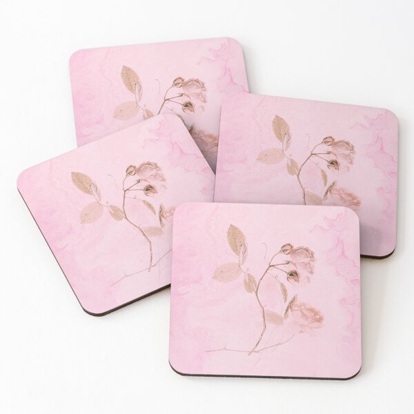 Item preview, Romantic Pink Teal Watercolor Chic Floral Pattern designed and sold by CAT-LUVERS.