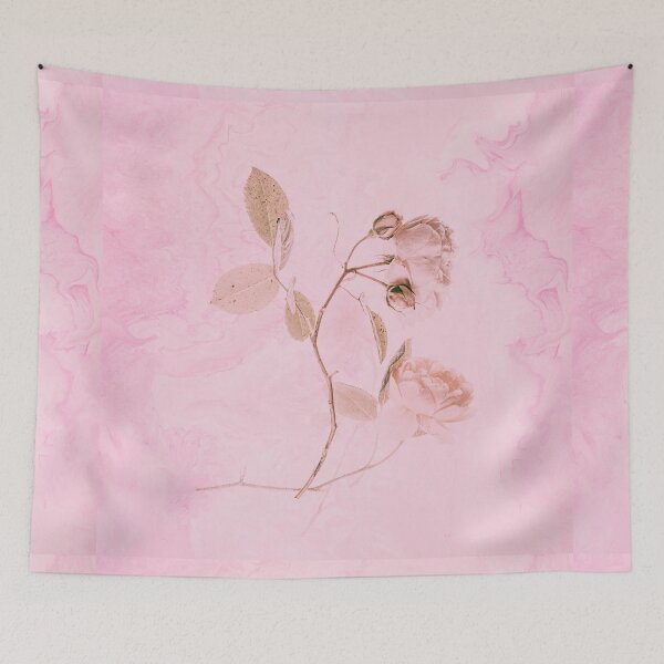 Item preview, Romantic Pink Teal Watercolor Chic Floral Pattern designed and sold by CAT-LUVERS.