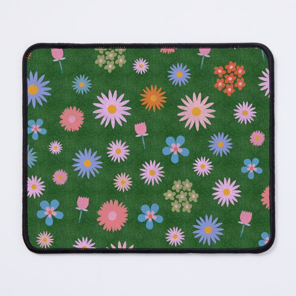 Item preview, Pretty Spring Flowers on a Kitsch Green Lawn Background designed and sold by lucybrownlane.