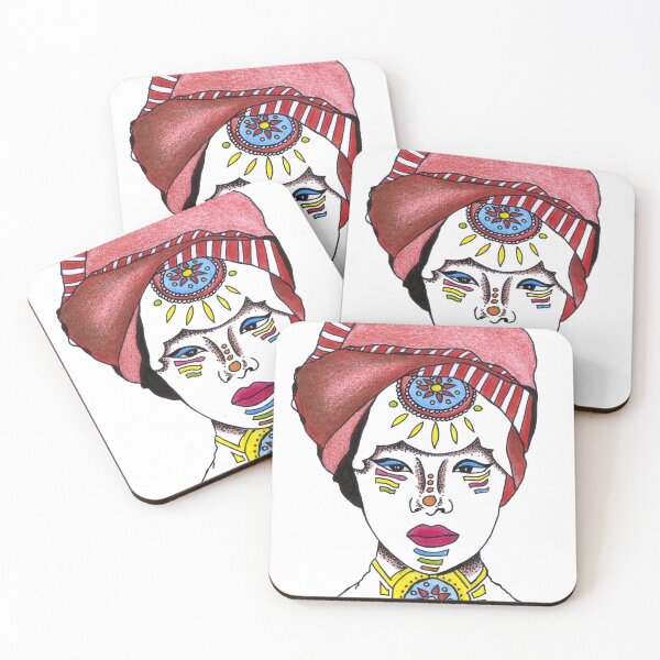 Artikelvorschau, Afrikanische Frau mit Turban Schmuck einzigartiges handgemaltes Design entworfen und verkauft von HighArtDesigns.