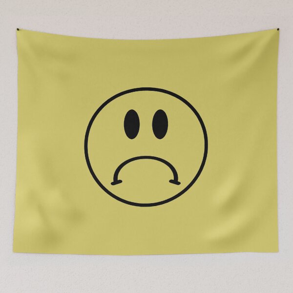 Item preview, Sad Smiley  | Funky Retro Cool Hippie Home Decor | Heckinfarout  designed and sold by Two Otters Co.