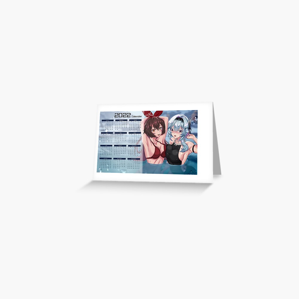 Genshin Impact Eula Amber Calendar 2022 Greeting Card By BBMarioni Genshin Impact Eula Amber Calendar 2022 Greeting Card By BBMarioni