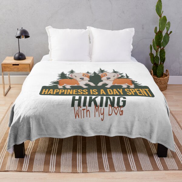 Item preview, Happiness Is A Day Spent Hiking With My Dog Funny Love Hiking Pet Lovers Present designed and sold by pedrored369.
