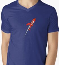 Tintin Destination Moon Rocket Men's V-Neck T-Shirt