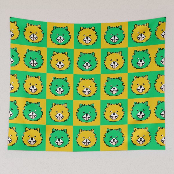 Item preview, Dog face pattern yellow green designed and sold by CoolArtByMboya.