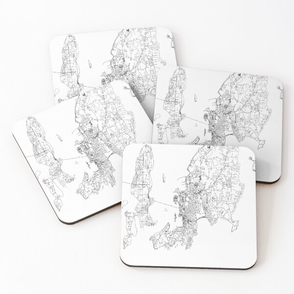 Item preview, Newport White Map designed and sold by multiplicitymap.