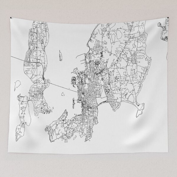 Item preview, Newport White Map designed and sold by multiplicitymap.