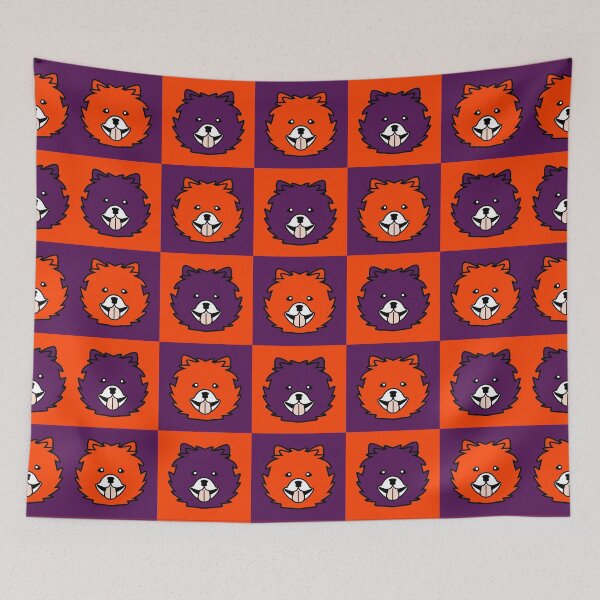 Item preview, Dog face pattern orange purple designed and sold by CoolArtByMboya.