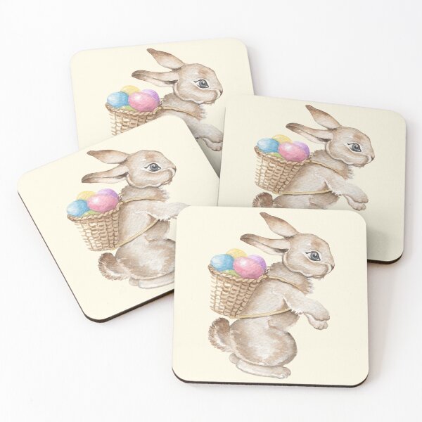 Artikelvorschau, Osterhase mit Eierkorb entworfen und verkauft von DaisyPaints.