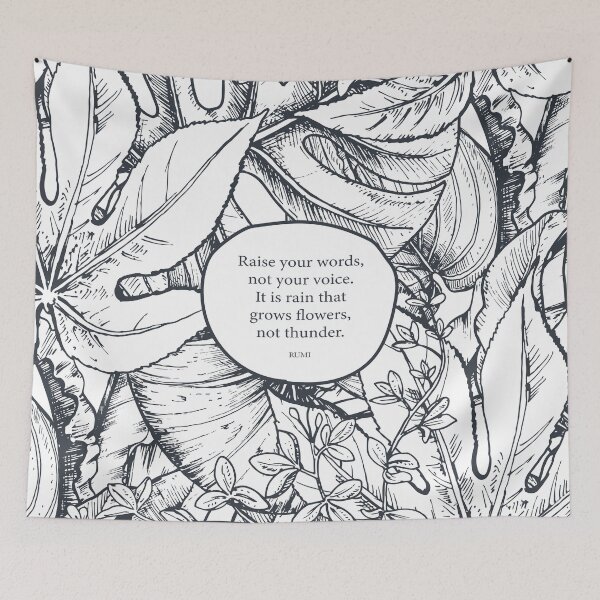 Item preview, Raise your words, not your voice. - Rumi designed and sold by StudioCitrine.