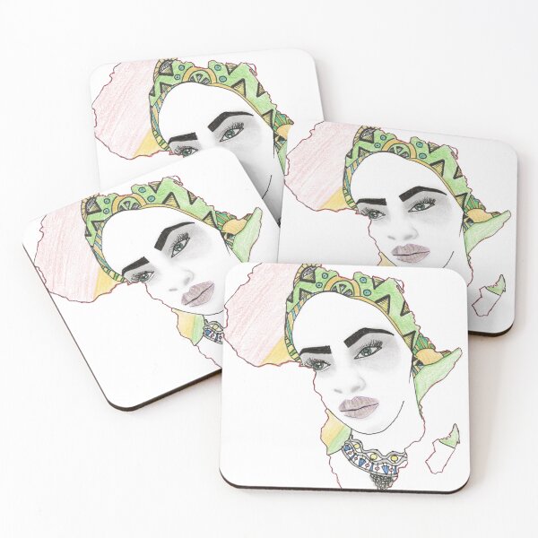 Artikelvorschau, Afrikanische Frau Kunst Kontinent Einzigartiges handbemaltes Design entworfen und verkauft von HighArtDesigns.
