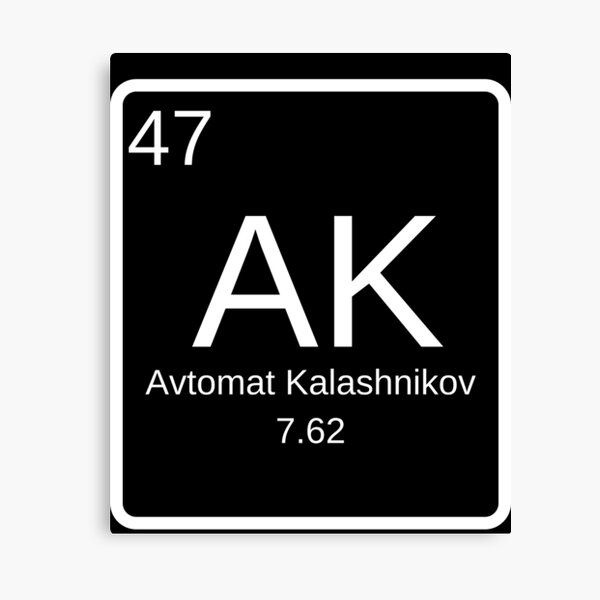 AK 47 Periodic Table AK47 Rifle Elements Design Canvas Print