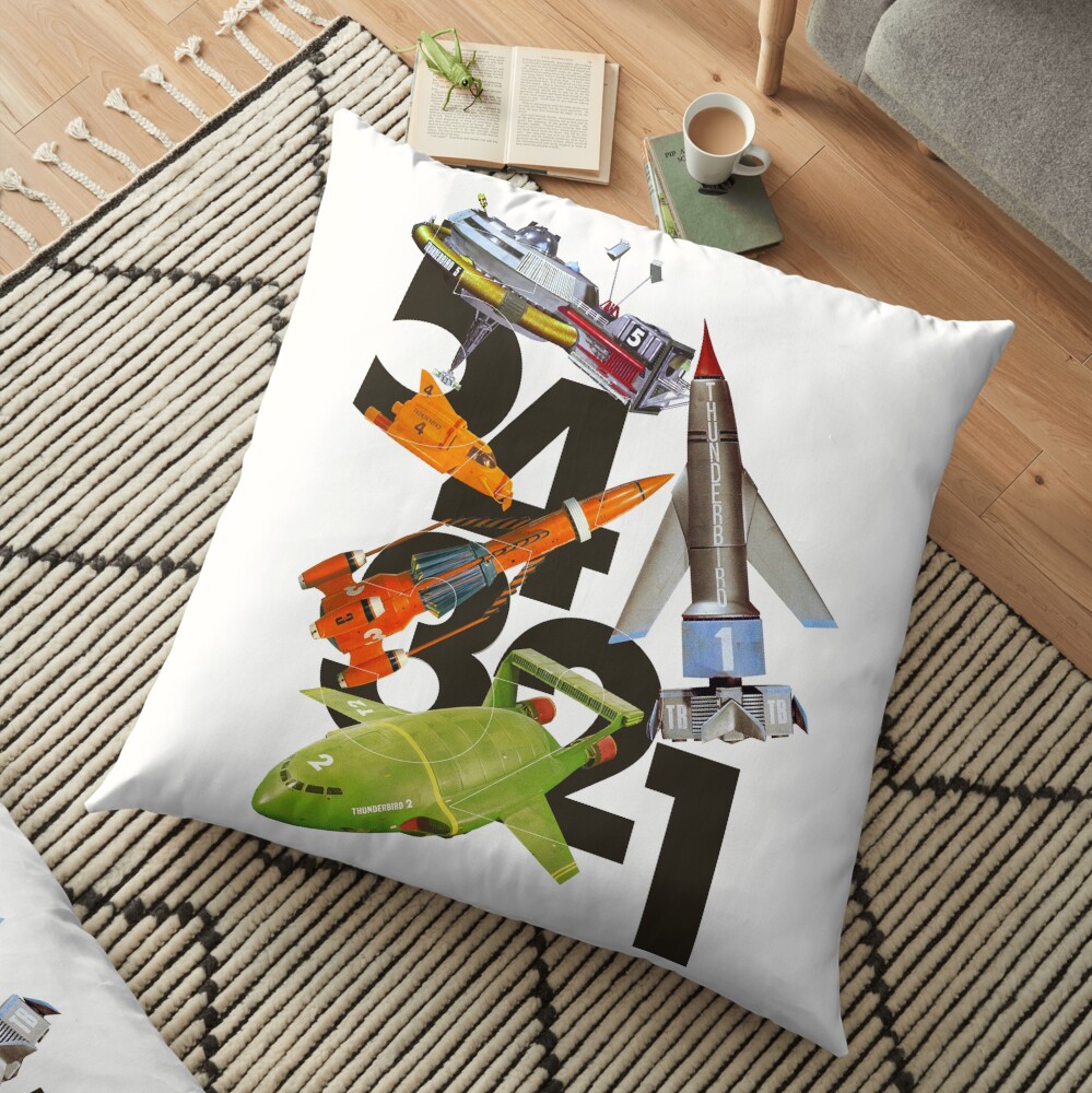 5! 4! 3! 2! 1! THUNDERBIRDS Classic The Thunderbirds POP ART Floor Pillow