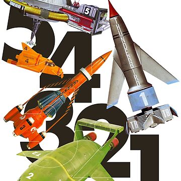 Artwork thumbnail, 5! 4! 3! 2! 1! THUNDERBIRDS Classic The Thunderbirds POP ART by RetroSci-FiPop