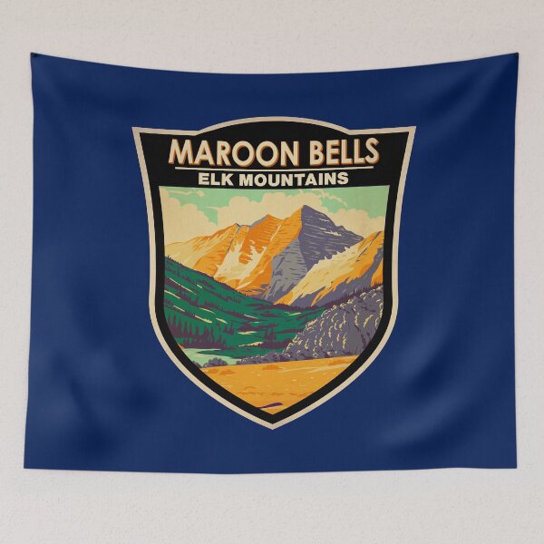 Item preview, Maroon Bells Elk Mountains Colorado Badge designed and sold by KrisSidDesigns.
