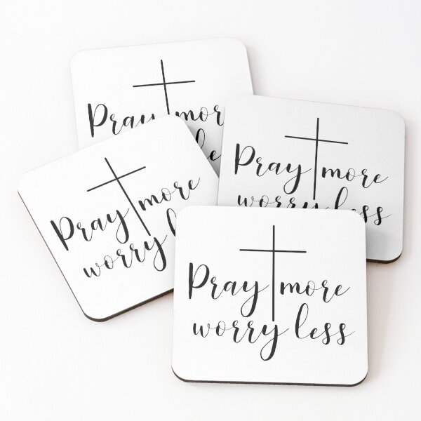Item preview, Pray more, worry less - Christian motivational quotes designed and sold by pixxart.