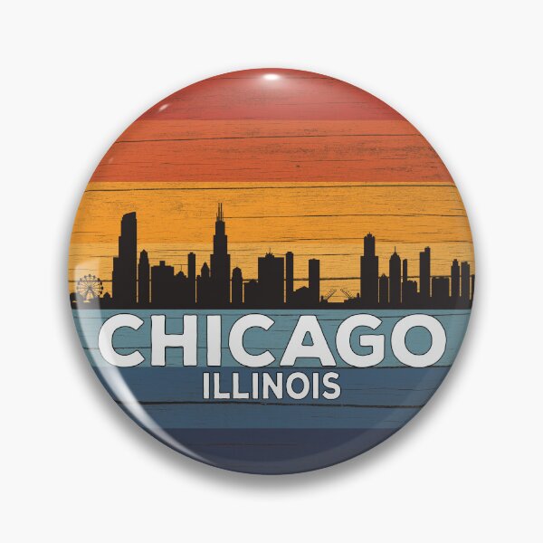 Artikelvorschau, Skyline-Weinlese-Sonnenuntergang Chicagos Illinois entworfen und verkauft von PRNTDADZ.