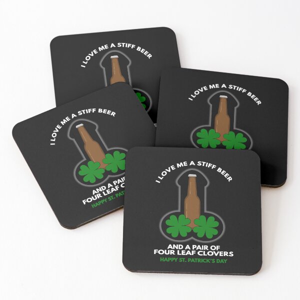 Item preview, St Patricks Day | Stiff Beer and Two Four Leaf Clovers designed and sold by MoonsmileProd.