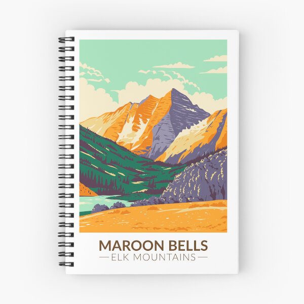 Item preview, Maroon Bells Elk Mountains Colorado Vintage designed and sold by KrisSidDesigns.