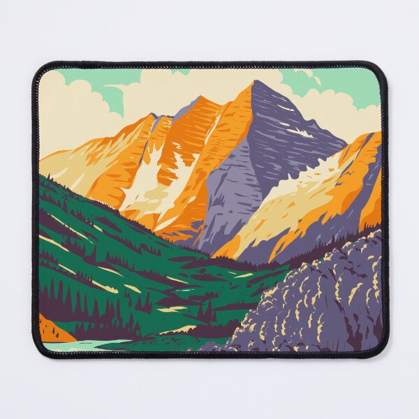 Item preview, Maroon Bells Elk Mountains Colorado Vintage designed and sold by KrisSidDesigns.