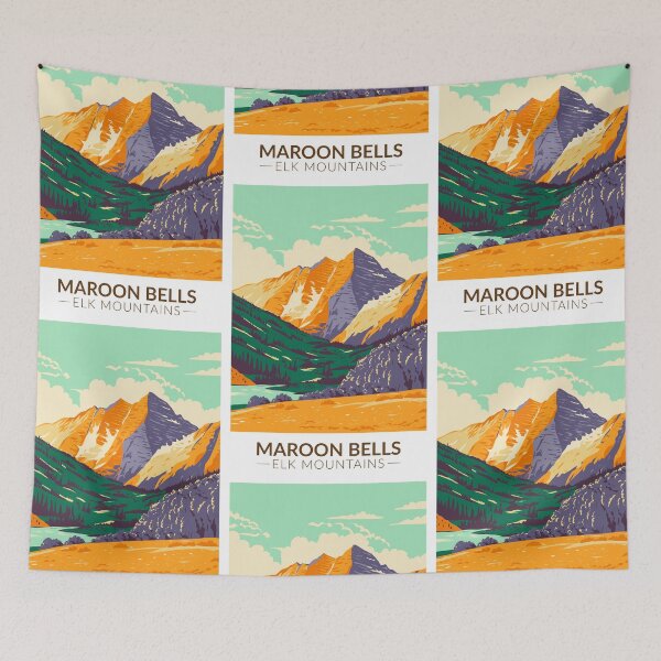 Item preview, Maroon Bells Elk Mountains Colorado Vintage designed and sold by KrisSidDesigns.