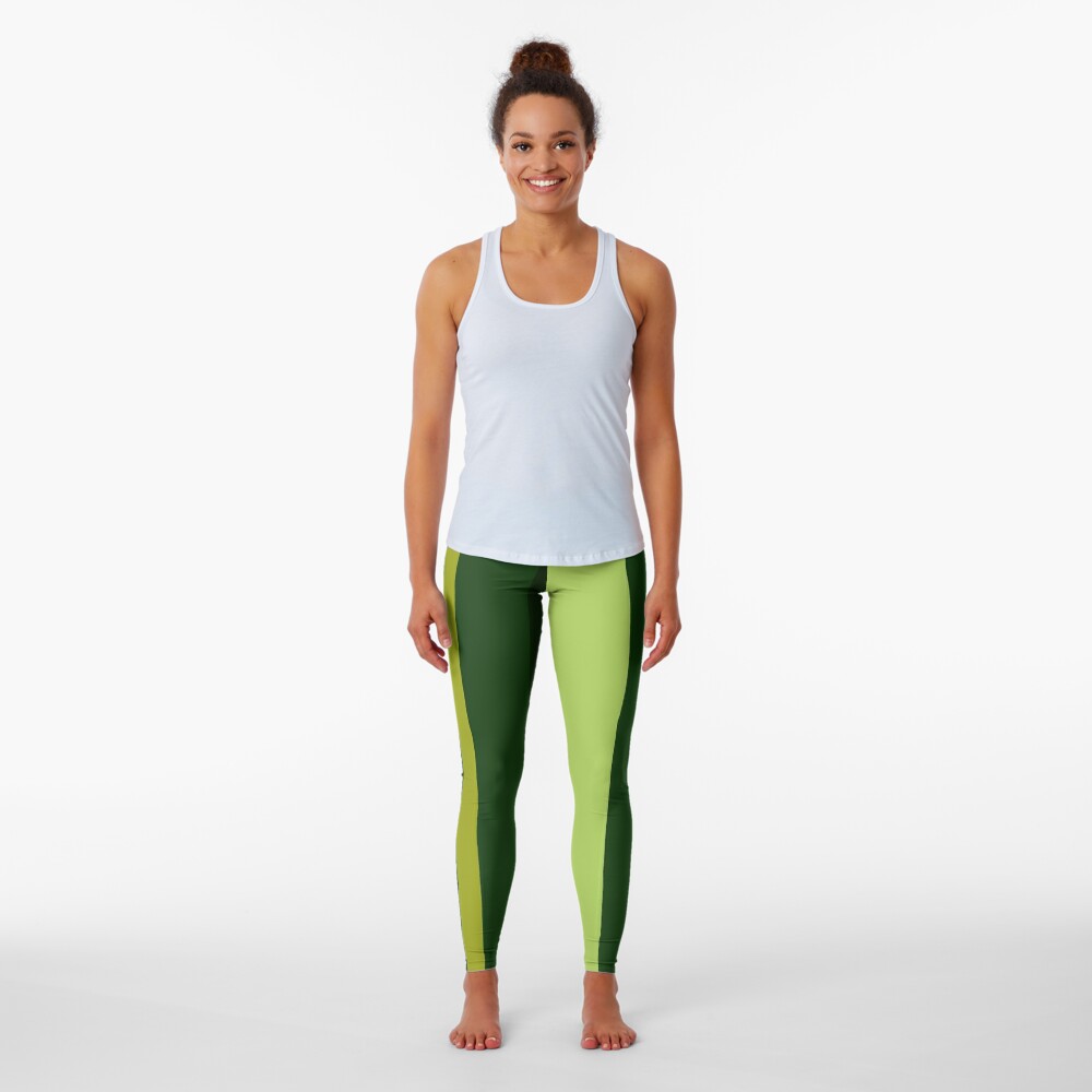 Abstract green stripes Leggings