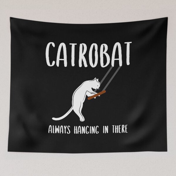 Item preview, Acrobat Cat CATROBAT Always Hanging in There Funny Aerialist designed and sold by DPlumDesign.