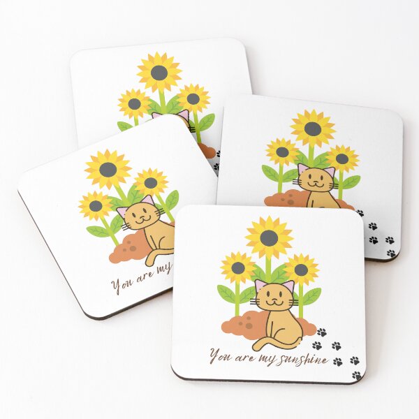 Item preview, You Are My Sunshine, Cute Cat with Sunflowers designed and sold by YogaZesty.