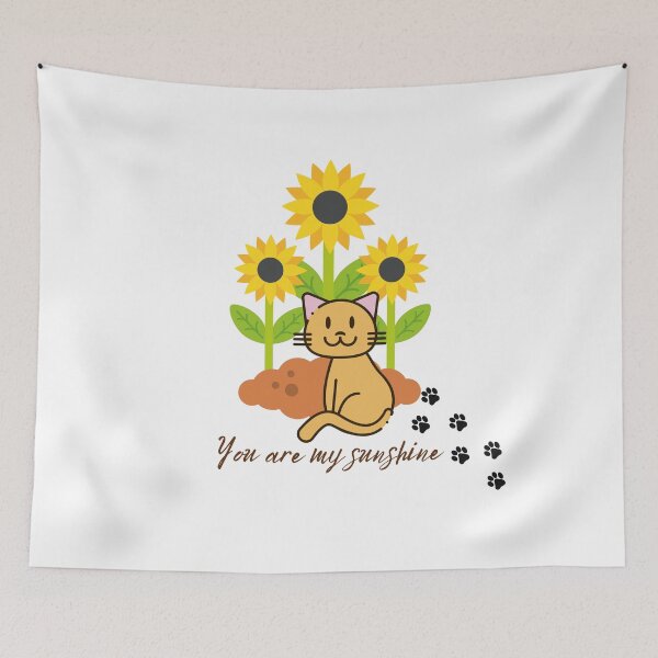 Item preview, You Are My Sunshine, Cute Cat with Sunflowers designed and sold by YogaZesty.