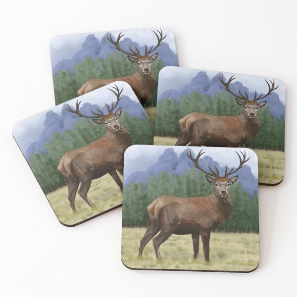 Item preview, Deer in natural landscape, artwork for print designed and sold by ALVALERA.