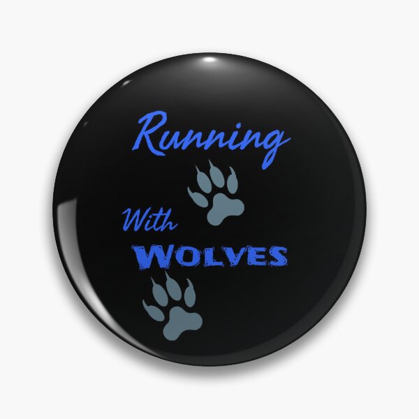 Item preview, Running With Wolves Graphic (Deep Blue on Black)   designed and sold by GladBlackLamb.