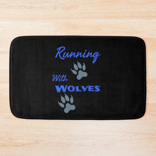 Item preview, Running With Wolves Graphic (Deep Blue on Black)   designed and sold by GladBlackLamb.