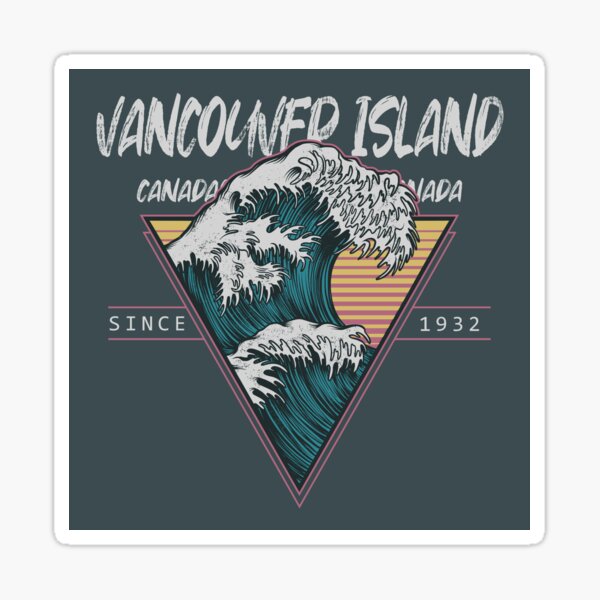 Aperçu de l'œuvre Surf sur les grandes vagues de l'île de Vancouver, Canada créée et vendue par KrisSidDesigns.