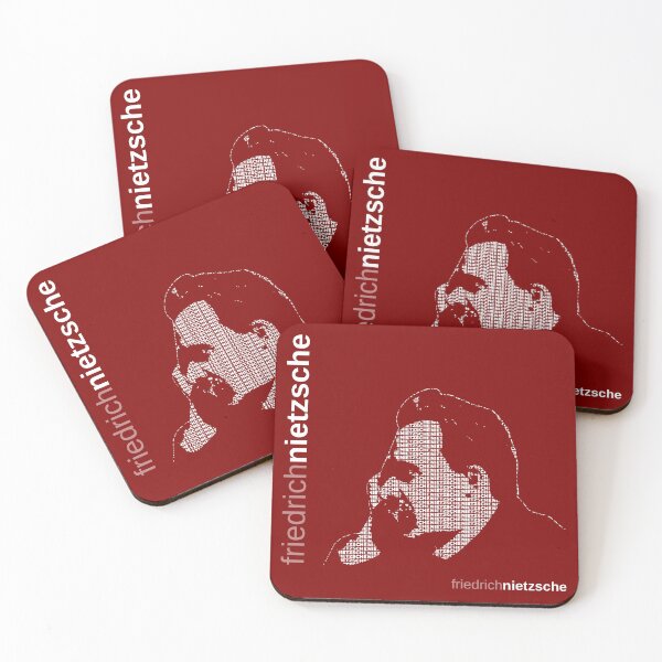 Item preview, Friedrich Nietzsche typographic poster (red) designed and sold by CMYKStudio.