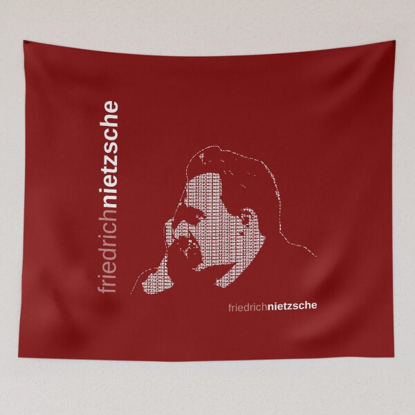 Item preview, Friedrich Nietzsche typographic poster (red) designed and sold by CMYKStudio.