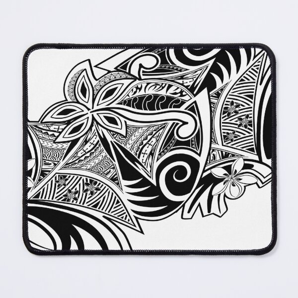 Item preview, Hawaiian - Polynesian - Samoan Black And White Floral Tribal designed and sold by sunnthreads.
