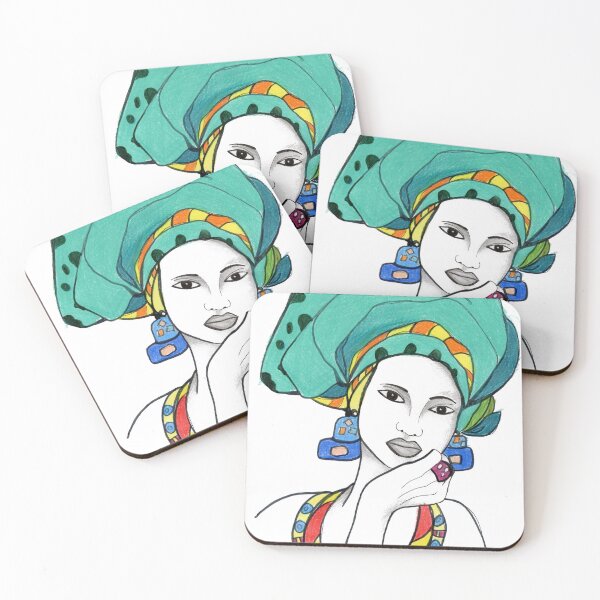 Artikelvorschau, Schöner afrikanischer Frauen-grüner Turban-einzigartiger Kunst-Entwurf entworfen und verkauft von HighArtDesigns.